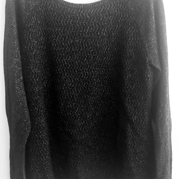 Loft Black Shimmer Sweater Sz XL - Picture 2 of 10